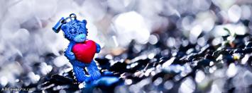 CuteTeddy Bear With Heart Facebook Cover Photos