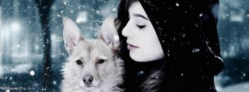 Innocent Girl With Wolf Facebook Cover Photos