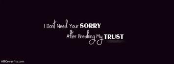 Sorry and Trust Facebook Cover Photo