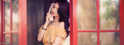 Cute Girl Calling Facebook Timeline Cover Photo -  Facebook Covers