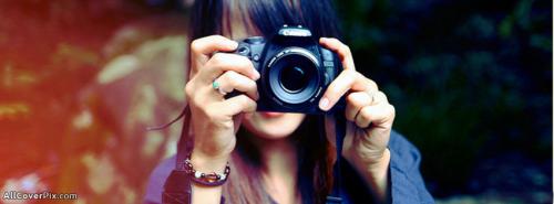 girl photography with camera facebook cover