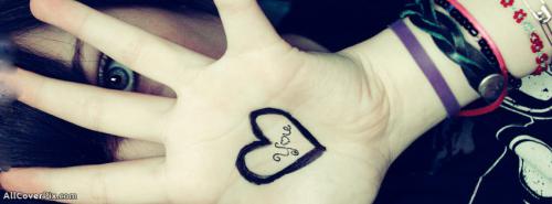 Heart On Hand Facebook Timeline Cover Photos For Girls -  Facebook Covers