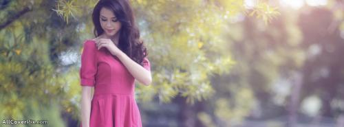 Pretty Red Dress Girl Fb Cover Photos -  Facebook Covers